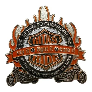 Ritas Ride 2011 Pin Motorcycle Themed Lung Cancer Awareness Support Pin - Picture 1 of 3