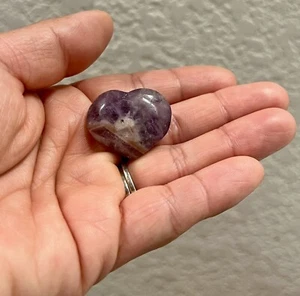 Purple Amethyst Heart Shaped Polished Crystal - Picture 1 of 4