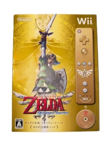Wii Zelda Skyward Sword 25th Anniversary Gold Remote Disc Boxed Rare - Picture 1 of 6