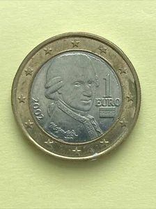 MOZART Wolfgang, 2002 Austria 1 Euro Bimetallic Coin!! - Picture 1 of 2