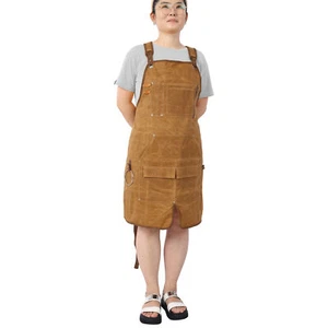 Long Heavy Duty Waxed Canvas Tool Apron Carpenter Aprons Woodworking Aprons Carp - Picture 1 of 21