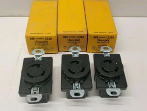 LOT OF 3 NEW OLD STOCK! HUBBELL 20A 125V TWIST LOCK RECEPTACLES HBL2310 - Picture 1 of 1