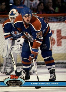 1991-92 Stadium Club Oilers Hockey Card #11 Martin Gelinas