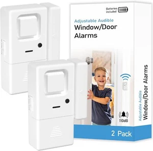 2 Pack Adjustable Wireless Volume Window Door Alarm Sensor for Kids Home Safety - Picture 1 of 8