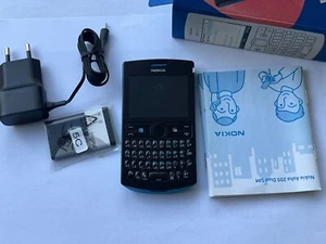 Nokia Asha 205 Black/Blue – Unlocked – QWERTY Keyboard – GSM – Rare Vintage Phon - Afbeelding 1 van 13