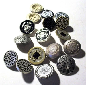 6x Knopf, neue Knöpfe, Metall, 2cm, 10 verschiedene Sorten - Bild 1 von 27