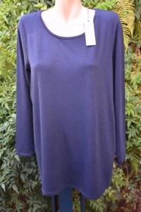 SUSSAN Nightsky Navy TOP SIZE L Stylish Rounded Hem NEW RRP$49.95 Long Sleeve - Picture 1 of 1