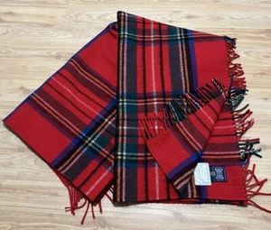 BROWNS OF BERMUDA WOVEN IN THE BRITISH ISLES GREAT BRITAIN WOOL THROW BLANKET - Picture 1 of 7