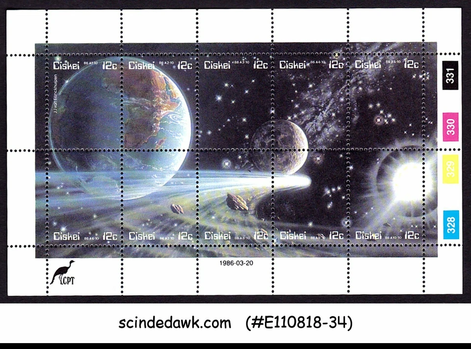 CISKEI - 1986 HALLEY'S COMET / SPACE - HOJA EN MINIATURA MNH Foto 1 de 1