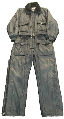 Vtg Walls Blizzard Pruf Snow Ice Fishing Snowmobile Ski Suit Blue Belted Mens XL - Image 1 of 4