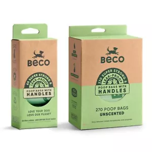 Beco Large Poop Bags With Tie Handles Unscented & Strong x60/x270 Pack - Picture 1 of 4