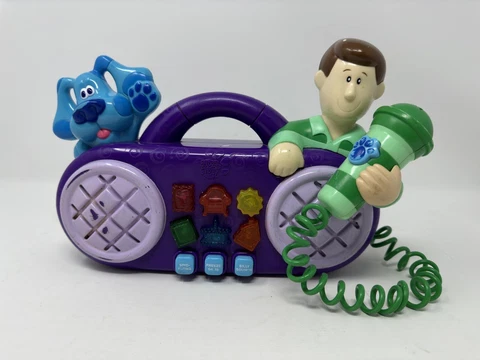 Vintage Blue's Clues Steve Blue Sing Along Radio Boombox Karaoke 1999 Mic Broke Cover