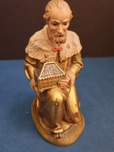 ANRI Wiseman/KÖNIG MELCHOR Italien K. KUOLT Krippe Gold Holzschnitzerei 4 1/2" t  - Bild 1 von 14