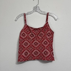 Energie rotes Bandana kurzes Sphaghettiträger-Tanktop Damen Größe L - Bild 1 von 8