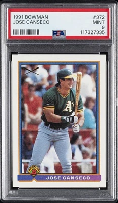 1991 BOWMAN #372 JOSE CANSECO PSA 9 - Image 1 of 2