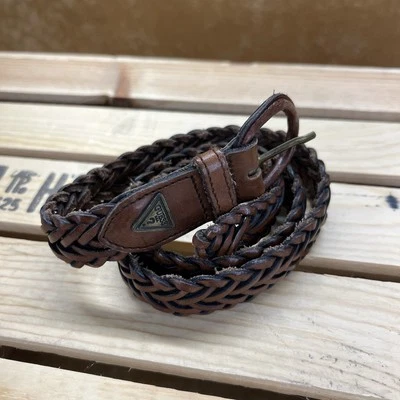 Guess? Boys Belt Kids Woven Brown Leather Belt 34” Made In Turkey - (A054) - Image 1 of 4