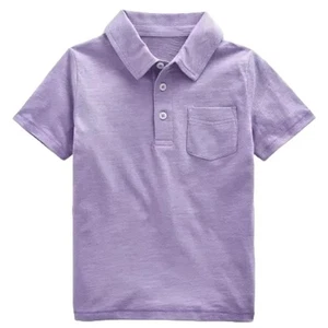 Mini Boden NEW Boy's Short Sleeve Slub Polo Shirt in Misty Lavender Purple - Picture 1 of 5
