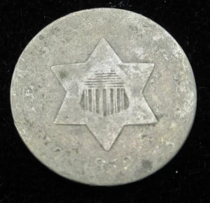 1852 Three Cent Silver Piece Lot#445 - Picture 1 of 2