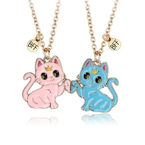 2Pcs/set Cartoon Best Friend Necklace Animal Clothing Pendant New Jewelry Gift - Picture 1 of 7