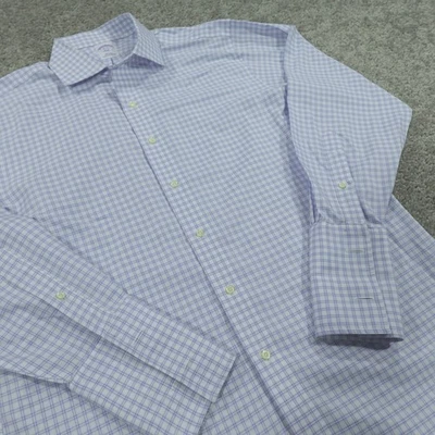 Brooks Brothers Dress Shirt Mens 16 33 Slim Fit Button Up French Cuff Glen Check - Image 1 of 4
