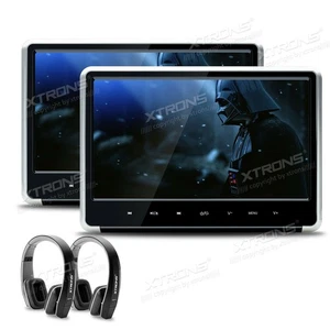 2x 11.6" Car Seat Headrest Screen Monitor DVD Players HDMI USB SD+2x IR Headsets - Picture 1 of 12