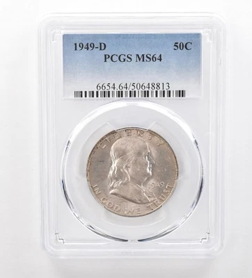 1949-D Franklin Half Dollar MS64 PCGS Beautiful Tone *7440 - Image 1 of 3