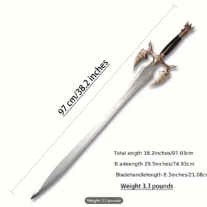 【Flaw】38.2 Inches One Hand Sword - Stainless Steel Wow Colorful Sword - Picture 1 of 8