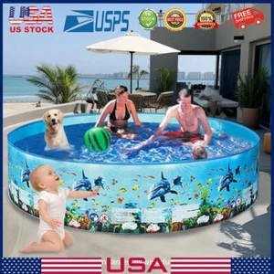O# Inflatable Swimming Pool Reusable Blow Up Family Pool Baby Bathtub Pool for K - Picture 1 of 9