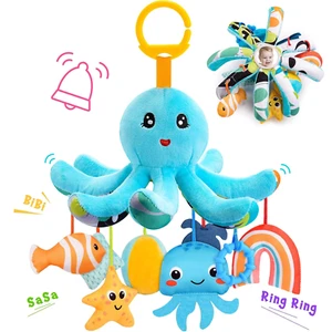 Oktopus Babyspielzeug Ab 0 Monate – Rassel Kinderwagen Spielzeug Waschbar - Bild 1 von 12