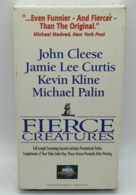 FIERCE CREATURES SCREENER / PROMO VHS VIDEO MOVIE, JOHN CLEESE, KEVIN KLINE - Image 1 of 2