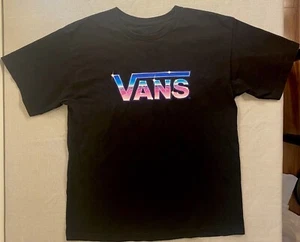 Vans Youth Size XL Black Spell Out Graphic Cotton Tee Shirt T-shirt Skateboard - Picture 1 of 6