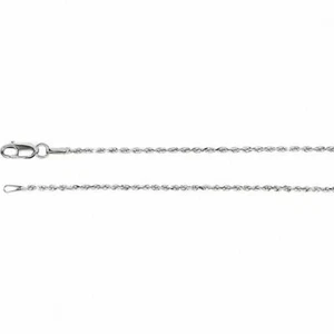 Sterling Silver Diamond Cut Rope Chain, 24 Inches Long 1.3 mm - CH947 - Picture 1 of 1