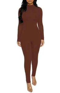 Nuevo con etiquetas Mono Naked Wardrobe Manga Larga Cuello Simulado en Chocolate Talla S - Imagen 1 de 10