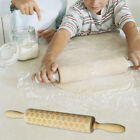 Roller Rolling Pin Housewarming Present Embossed Christmas Solid Wood