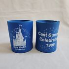 2 Vintage Magic Kingdom Cast Celebration Blue Walt Disney World Foam Can Koozies