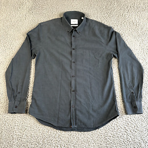 Billy Reid Shirt Men's Medium Gray Button Down Cotton Slim Fit Made In Italy