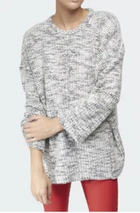 Helmut Lang Grey Black White Sweater Medium Oversized Marled Chunky Knit EUC - Picture 1 of 9