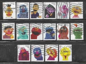 US Sc# 5394a-p SESAME STREET FIGURES SET of 16 USED OFF PAPER SOUND - Picture 1 of 1