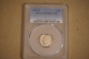 1974-S 10C Roosevelt Dime PCGS PR70DCAM - Picture 1 of 2