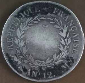 FRANCE 5 FRANCS NAPOLEON 1ER CONSUL AN 12 M ARGENT - Imagen 1 de 2