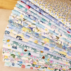 100 Sewing Floral Blue Cotton Charm Squares Patchwork Quilting Fabric Bundle DIY - Picture 1 of 13