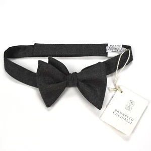 NWT $350 Brunello Cucinelli 100% CASHMERE Bow Tie Charcoal Gray Men's AUTHENTIC - Picture 1 of 9