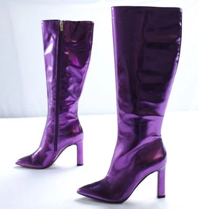 Jessica Simpson Women's Noyaa Metallic Tall Boots LC7 Purple Size US:7 EU:37.5 - Picture 1 of 12