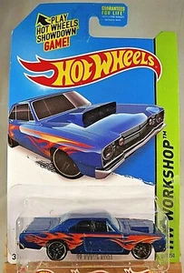 2014 Hot Wheels #211 HW Workshop-Heat Fleet '68 DODGE DART Blue Variant wBlkPR5s - Picture 1 of 4