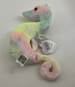 Ty Beanie Baby NEON the Seahorse (7.5 Inch) MINT with MINT TAG Stuffed Plush Toy - Picture 1 of 4
