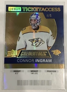 Connor Ingram Upper Deck Credentials 2020-21 Debut Ticket Access Gold 4/5 Utah - Picture 1 of 2