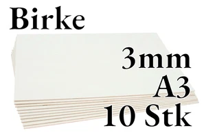 10x Birkensperrholz - 3mm - A3 - Platten - Onlywood