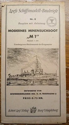 Loefs Schiffsmodell Baubriefe Nr.8 Modernes Minensuchboot M1 1:200 Gebraucht - Bild 1 von 2