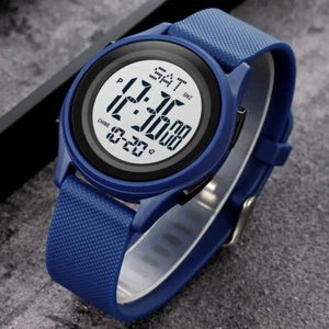 Fashion Digital Sports Waterproof Stopwatch LED Date Week Alarm Mens Women Watch - Picture 1 of 21