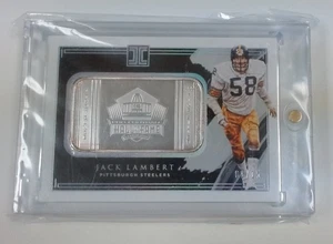 Jack Lambert 2021 Panini Impeccable Hall of Fame 1 Troy Ounce Silver Bar 1/15 - Picture 1 of 3